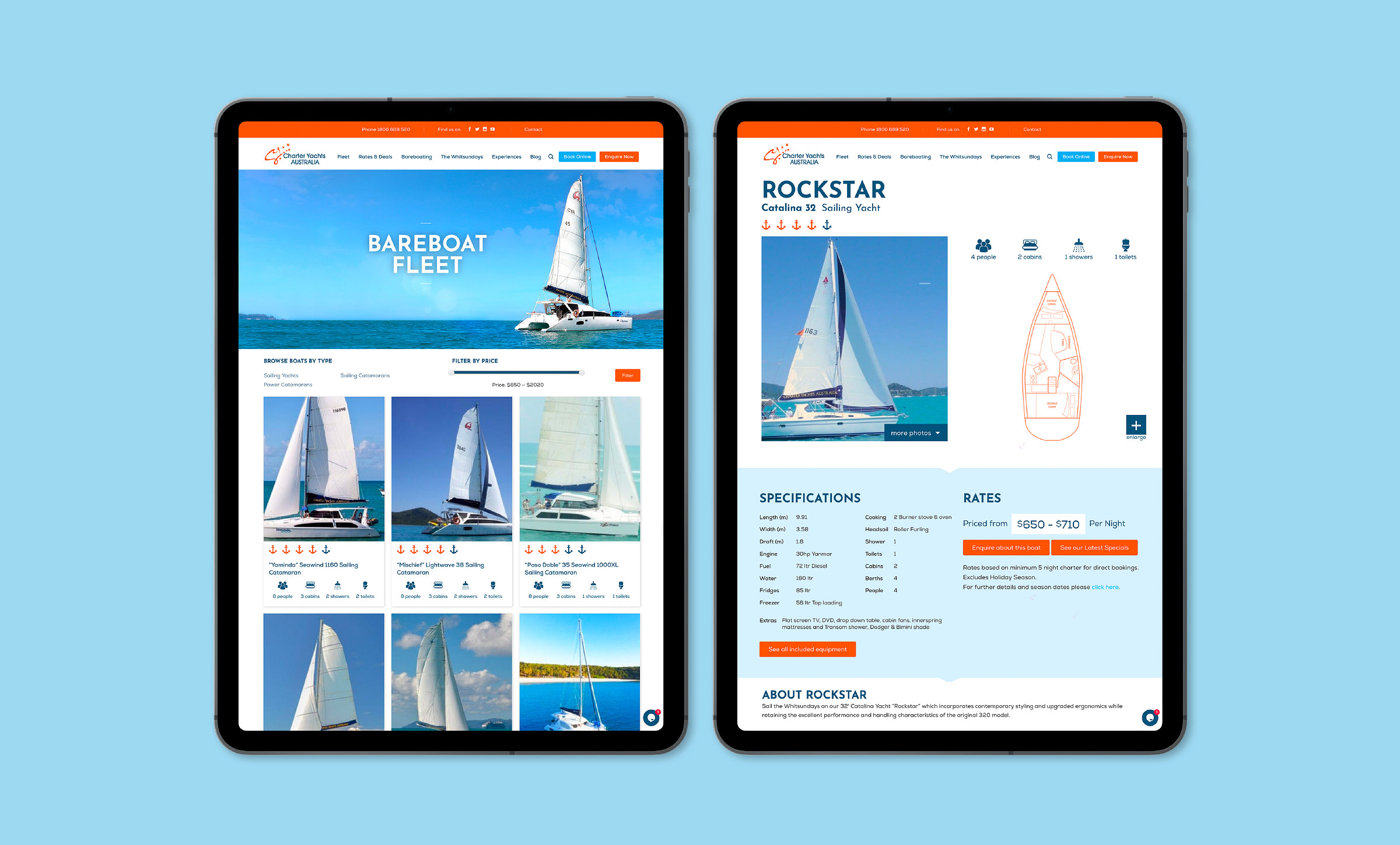 Charter Yachts Australia Website Development